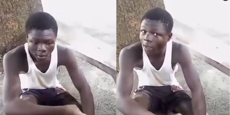 Teenager caught bur.ying younger brother alive for allegedly ste.aling N1,000 (Video)