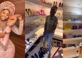 “You no fit wear pass one at once” – Reactions as Mercy Eke shows off her shoe and bag closet
