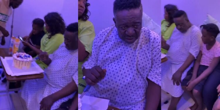 Mr. Ibu celebrates his birthday in the hospital with his family