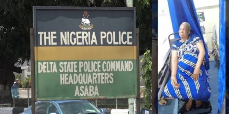Policeman allegedly bɘats 60-Year-Old elderly woman to coma in Delta State (VIDEO)