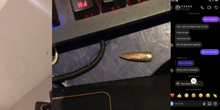 Architect shares how he narrowly escaped dǝath after stray bullet flew into his home from the roof (VIDEO)