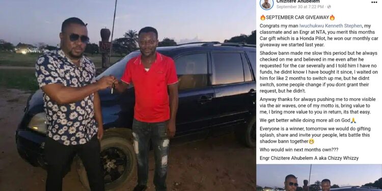 Nigerian man surprises his university classmate with car after 5 years