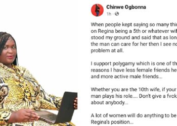 “A lot of women will do anything to be in Regina Daniel’s position”-  Nigerian woman says as she voices her support for polygamy