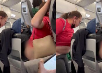 Woman pulls down her pant mid-flight and attempts to relieve herself on Plane aisle (VIDEO)