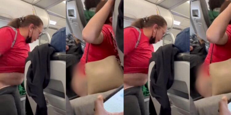 Woman pulls down her pant mid-flight and attempts to relieve herself on Plane aisle (VIDEO)