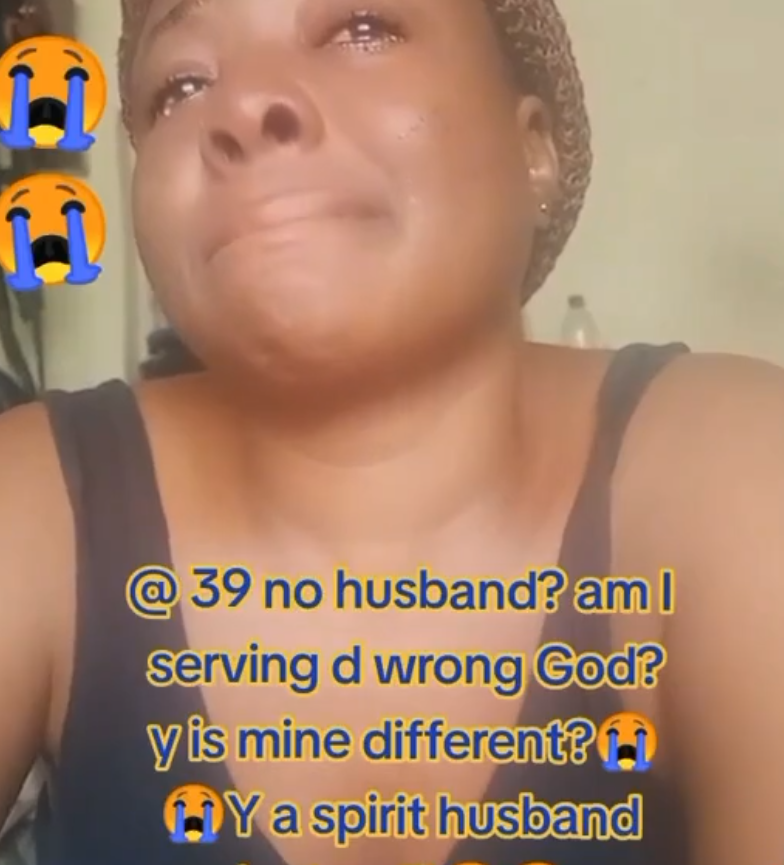 Woman cries
