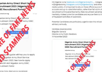 Nigerian Army Warns Aspiring Candidates Of Fake Recruitment Portal