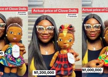 “Even ritual materials no cost like dis” – Reaction as lady advertise dolls made from crochet for 1million