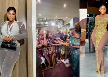 “Service was awesome, But una come tear my cloth o” – Destiny Etiko laments after fans gathered around her in church (VIDEO)