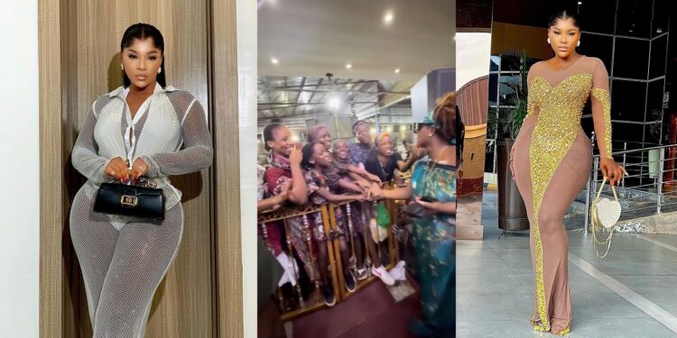 “Service was awesome, But una come tear my cloth o” – Destiny Etiko laments after fans gathered around her in church (VIDEO)