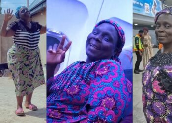 “This is so nice” – Netizens react as lady shares her mother’s reaction to flying for the first time (VIDEO)
