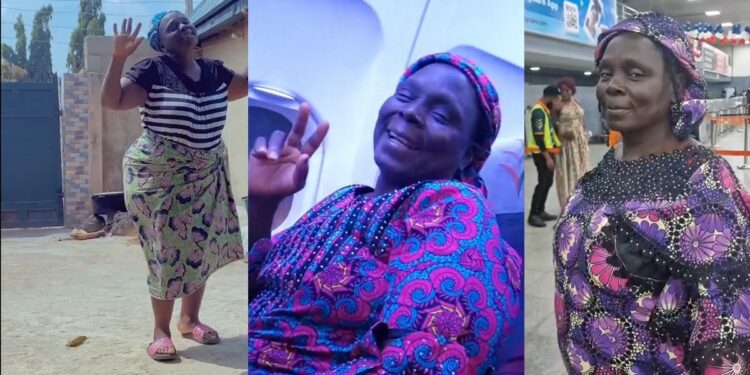 “This is so nice” – Netizens react as lady shares her mother’s reaction to flying for the first time (VIDEO)