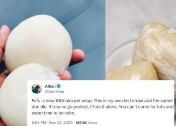 “Fufu is now 100 naira per wrap, This is my own last straw ” – Nigerian man clamors for protest