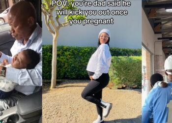 Lady shares adorable video of her father with her son after he threatened to disown her if she got pregnant out of wedlock