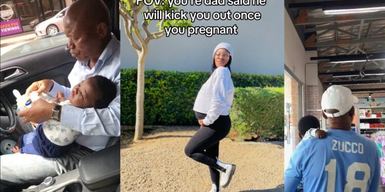 Lady shares adorable video of her father with her son after he threatened to disown her if she got pregnant out of wedlock