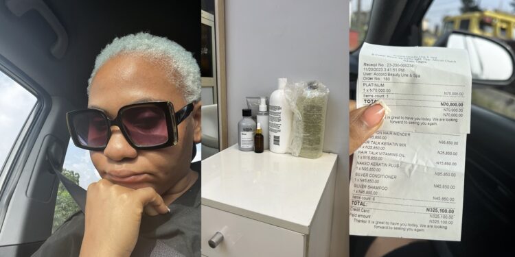 “Una no tell me say to maintain low cut cost” – Lady laments after spending N325K on hair treatment