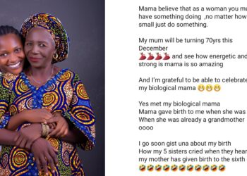 Mama gave birth to me when she was 43, my 5 sisters cried when they heard our mother gave birth to the sixth girl – Nigerian lady shares