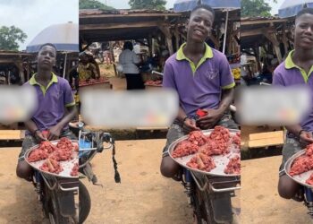 “The meat dey scare me sef” – Reactions as people refuse to patronize meat seller because he owns an Iphone 15 (VIDEO)