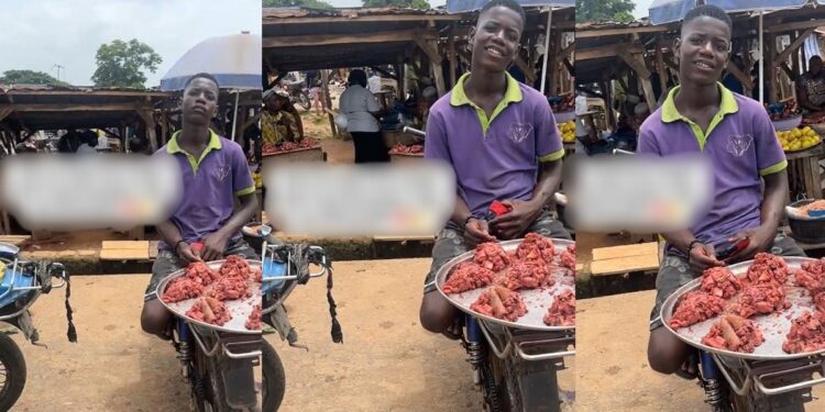 “The meat dey scare me sef” – Reactions as people refuse to patronize meat seller because he owns an Iphone 15 (VIDEO)