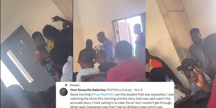 OAU student who was assaulted by a lecturer shares his story on what lead to the assault (video)
