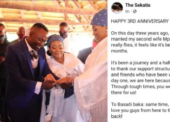 “My first wife and I married my second wife” – Botswana polygamous pastor says as he celebrates 3rd wedding anniversary with second wife