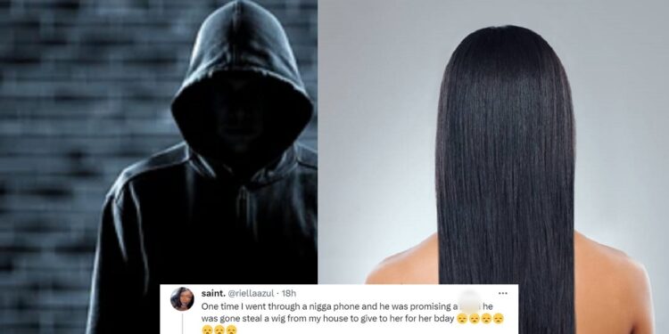 “GO THROUGH THAT PHONE” – Lady advices women after finding out that her boyfriend was trying to steal her wig and give to his side chick
