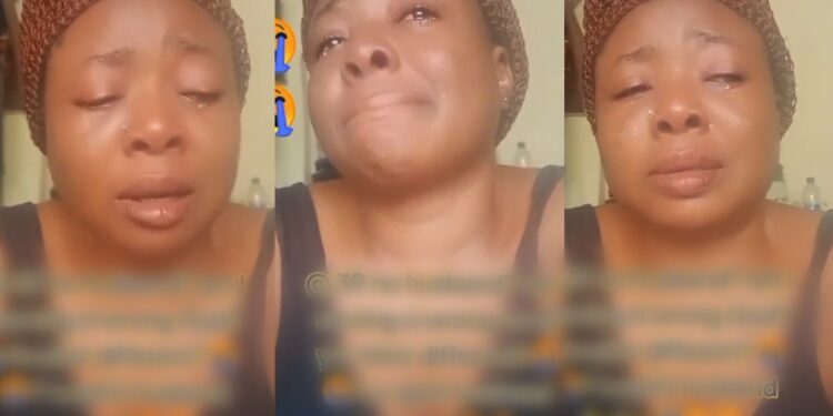 Woman cries