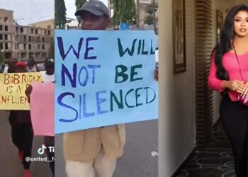 “He is a bad influence” – Benin youths protest against Bobrisky being in Benin