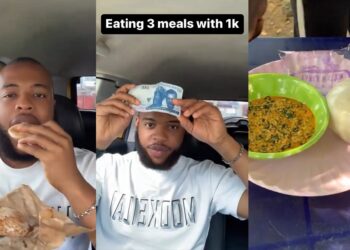 Nigerian man shows off what he eats in a day with only 1k (VIDEO)