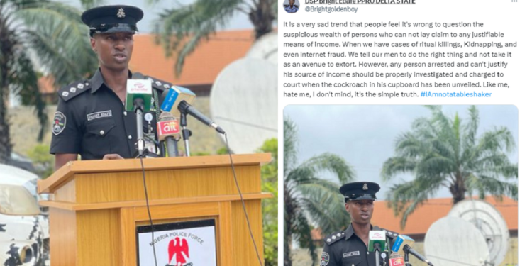 “Any person arrested and can’t justify his source of income should be properly investigated and charged to court”- Delta police spokesperson advocates