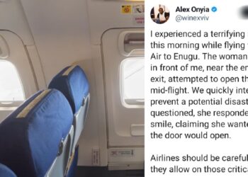 Man recounts terrifying incident as female passenger attempts to open door on enugu-bound plane mid-flight