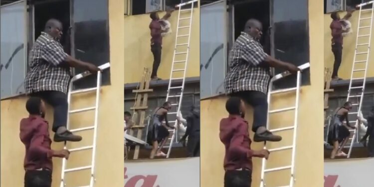 Video Of Hotel Customers Escaping Through Window To Safety From Burning Building Goes Viral (WATCH)