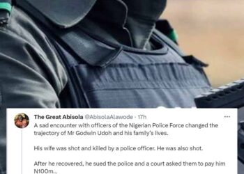 “He c0cked his gu.n and sh0t us from behind” – Man narrates how Nigerian police shot his wife dǝad and injured him (VIDEO)