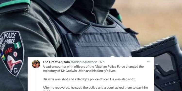 “He c0cked his gu.n and sh0t us from behind” – Man narrates how Nigerian police shot his wife dǝad and injured him (VIDEO)