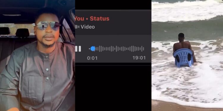 “You need to come home, deliverance yen ole miss ee ” – Father laments after seeing a video of his son sitting inside the ocean (VIDEO)