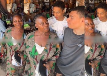 “Mama sharply shoot her shot on behalf of her daughters” – Netizens react after a Nigerian woman informed half-castes she met at the village that she has beautiful daughters