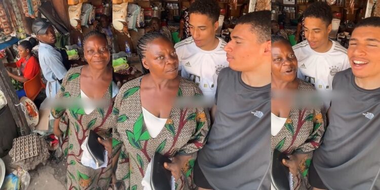 “Mama sharply shoot her shot on behalf of her daughters” – Netizens react after a Nigerian woman informed half-castes she met at the village that she has beautiful daughters