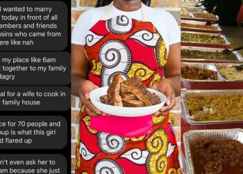 Nigerian man comes under fire after he called out his ‘Gen z’ partner for her inability to cook for 70 of his family members