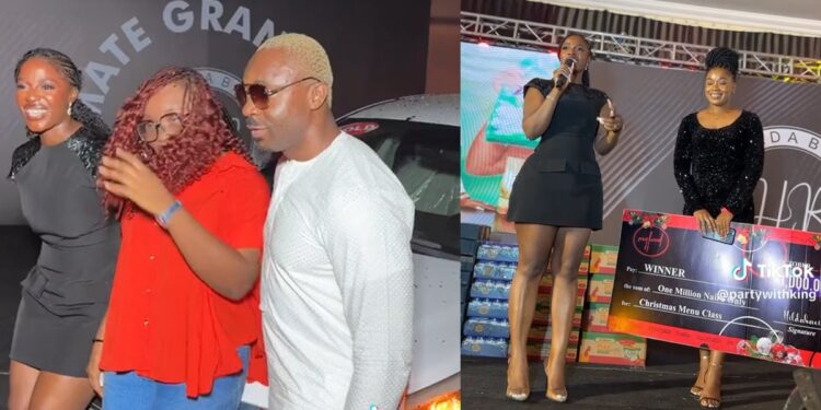 Hilda Baci awards 3 top cooking class students with brand new car, iPhone 14 Plus, and 1 million naira cheque