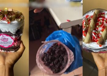 “Make we start to dey feed riders before dem help deliver” – Mixed reactions as dispatch rider allegedly eats content of order he was asked to deliver (video)