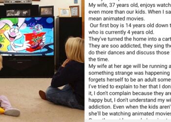 “Na last born you go marry” — Reactions as man laments out over his 37 year old wife watching too much cartoons