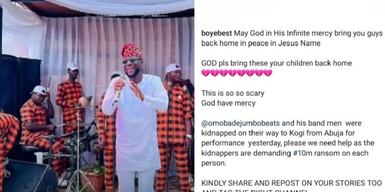 Abuja Musician And Band Members K!dnapped While Traveling To Kogi For An Event