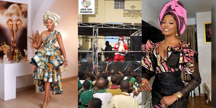KieKie warms heart as she celebrates Christmas with children and mothers on the street of Lagos (VIDEO)