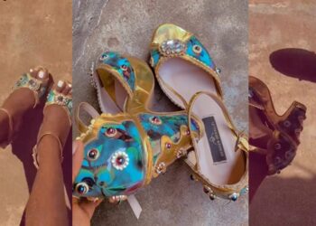 “Madam koikoi” – Lady flaunts the colorful heels her mother gifted her for Christmas (VIDEO)