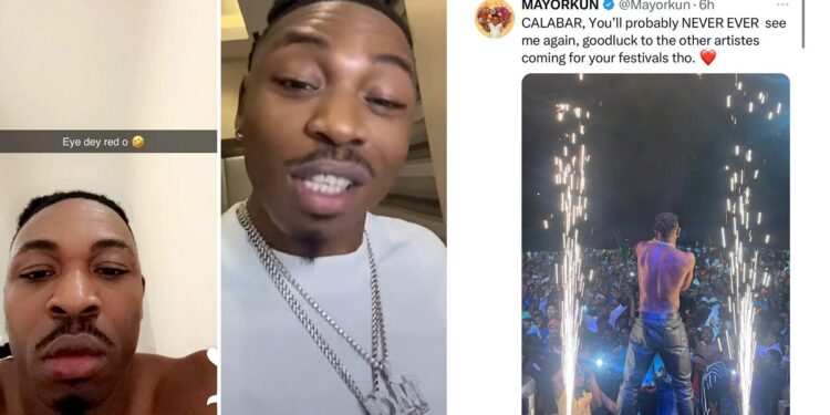 “Calabar you’ll probably never ever see me again”- Singer, Mayorkun vows to never perform in calabar again after his personal item was stolen in the capital