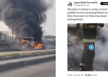 Massive Explosion Shakes Ojota As Diesel Tanker Bursts Into Flames (VIDEO)