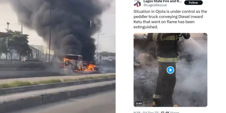 Massive Explosion Shakes Ojota As Diesel Tanker Bursts Into Flames (VIDEO)