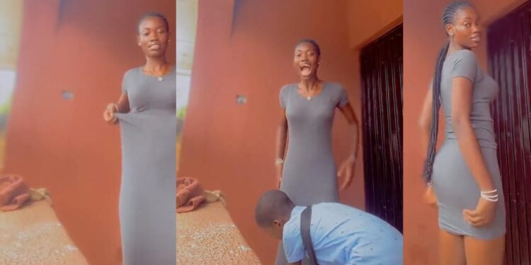 “He is giving big uncle vibes” – Netizens react as boy respectfully pulls down his older sister’s gown after she pulled it up to make it short (video)