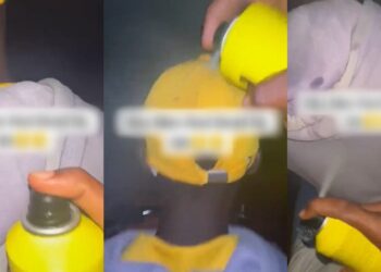 “That’s not nice” – Nigerians criticize TikToker for spraying perfume on bike rider without his consent (VIDEO)