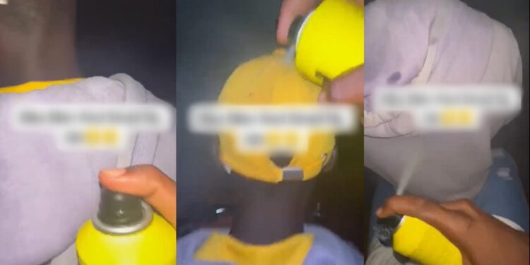 “That’s not nice” – Nigerians criticize TikToker for spraying perfume on bike rider without his consent (VIDEO)